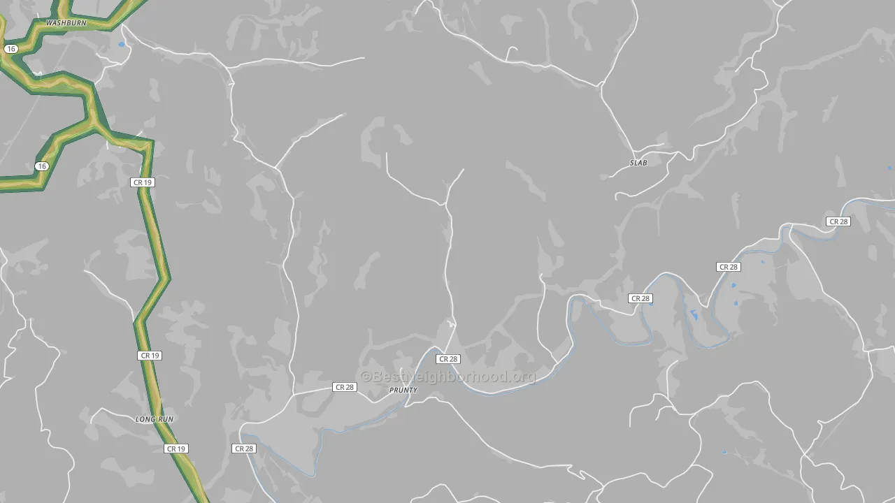 Prunty, WV Map of Noise Levels in Prunty