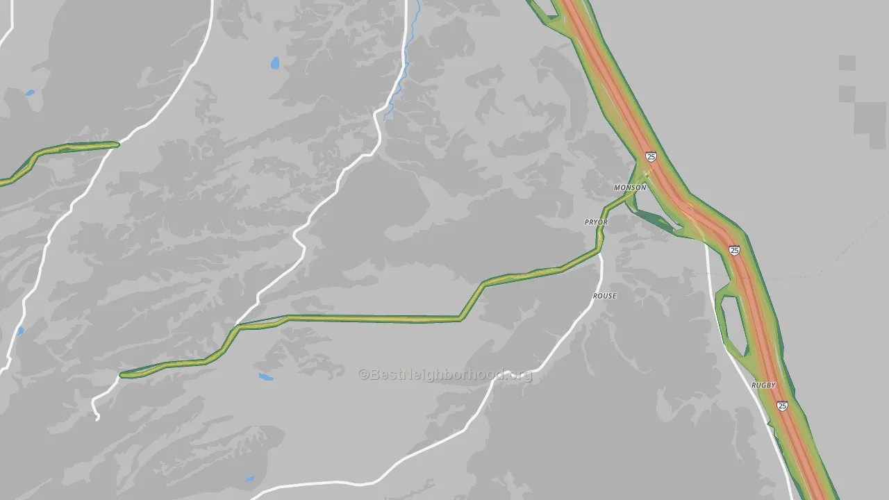 Pryor, CO Map of Noise Levels in Pryor