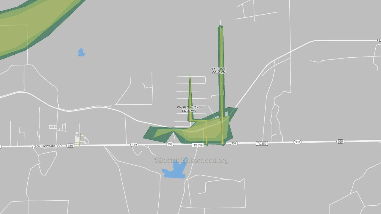 Pueblo Nuevo, TX Map of Noise Levels in Pueblo Nuevo