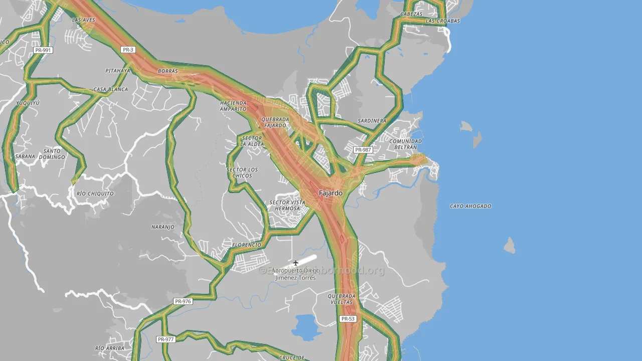 Puerto Real, PR Map of Noise Levels in Puerto Real