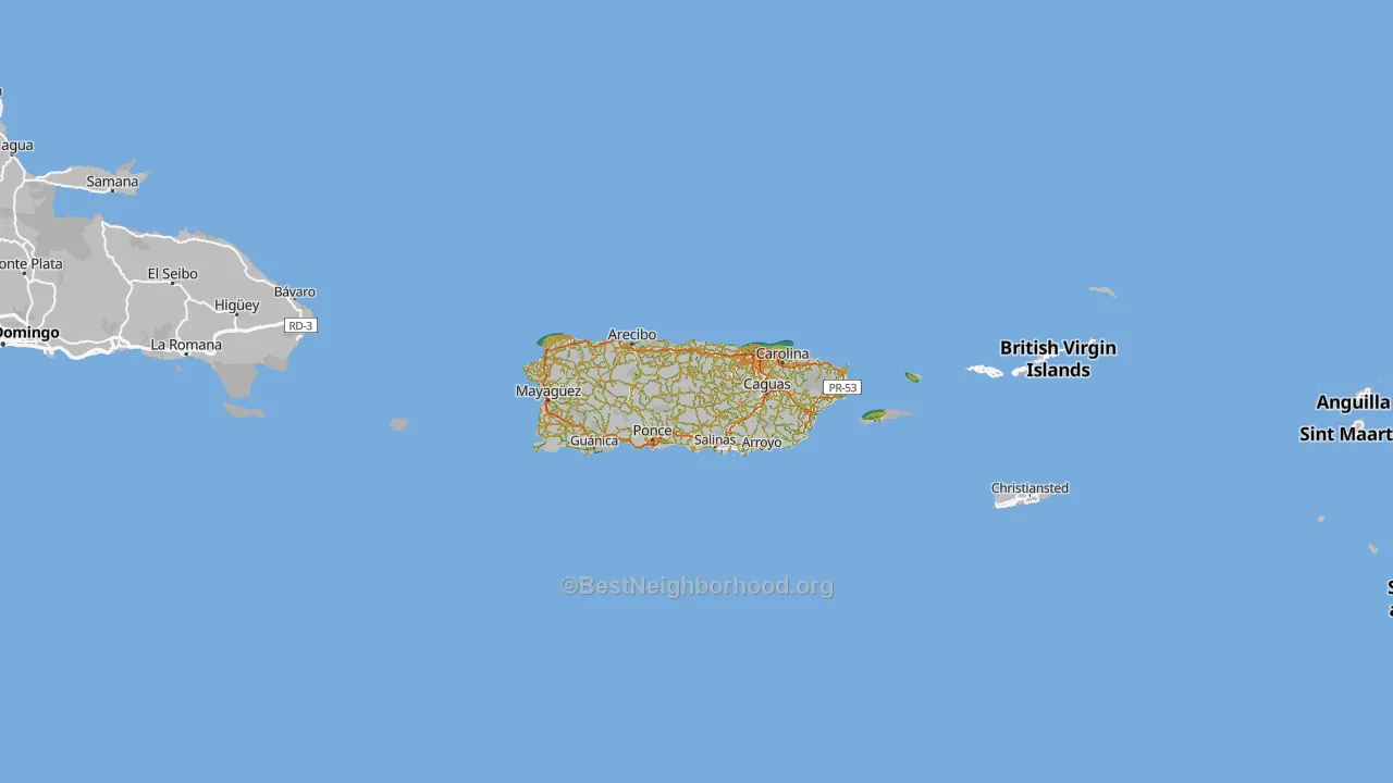 Puerto Rico Map of Noise Levels in Puerto Rico