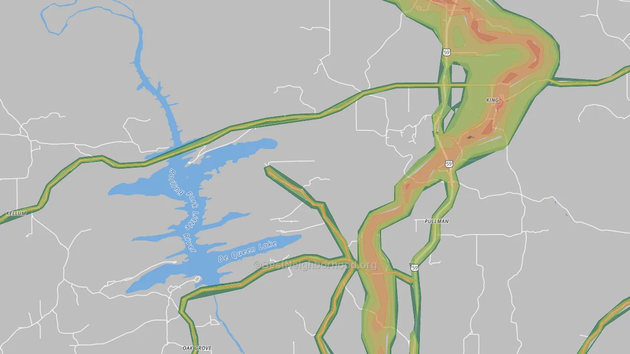 Pullman, AR Map of Noise Levels in Pullman