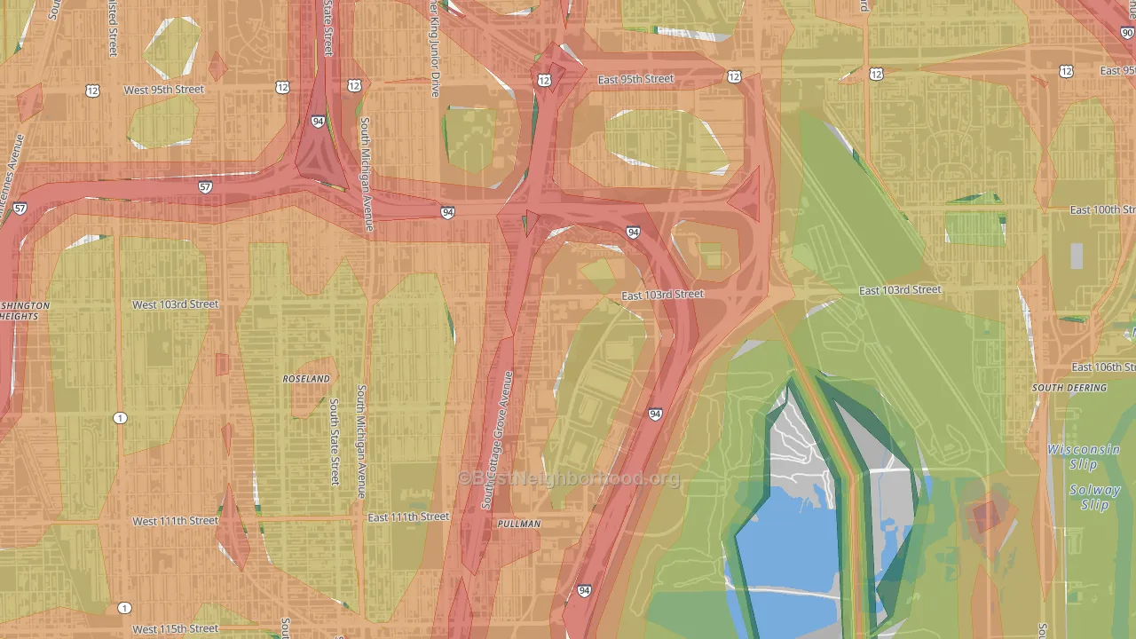 Pullman, Chicago, IL Map of Noise Levels in Pullman