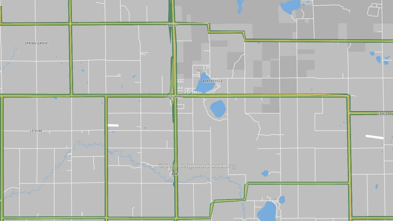 Pullman, MI Map of Noise Levels in Pullman