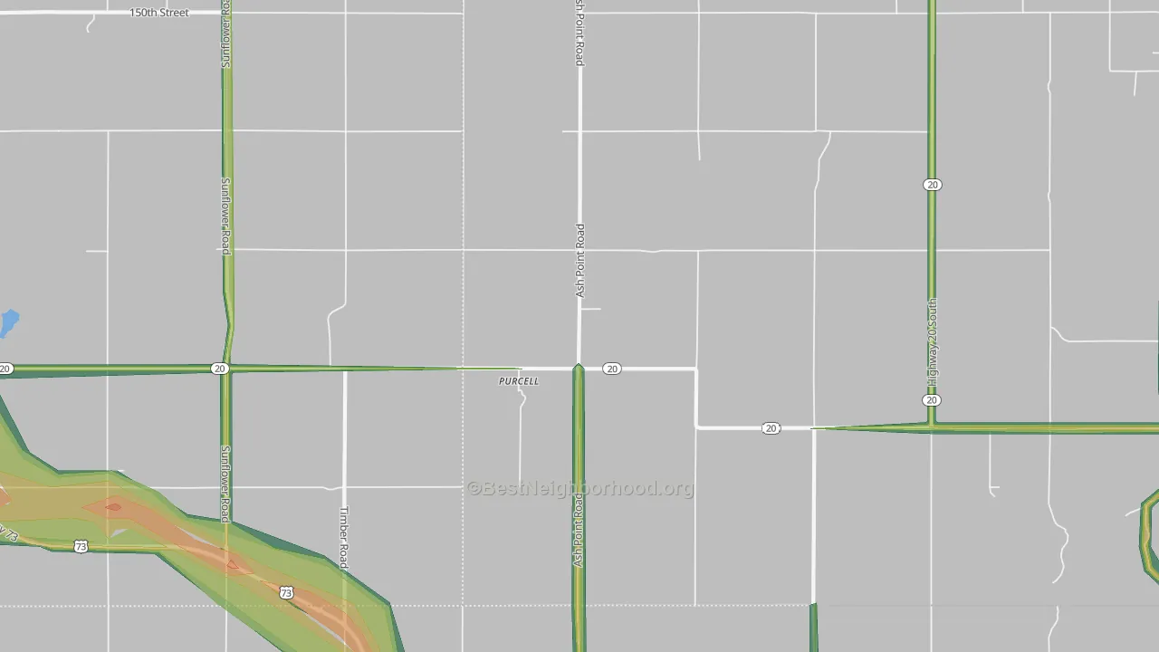 Purcell, KS Map of Noise Levels in Purcell