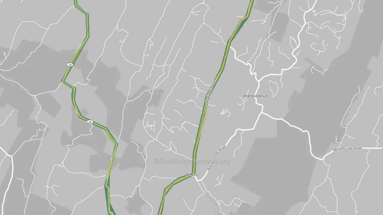 Purcell, PA Map of Noise Levels in Purcell
