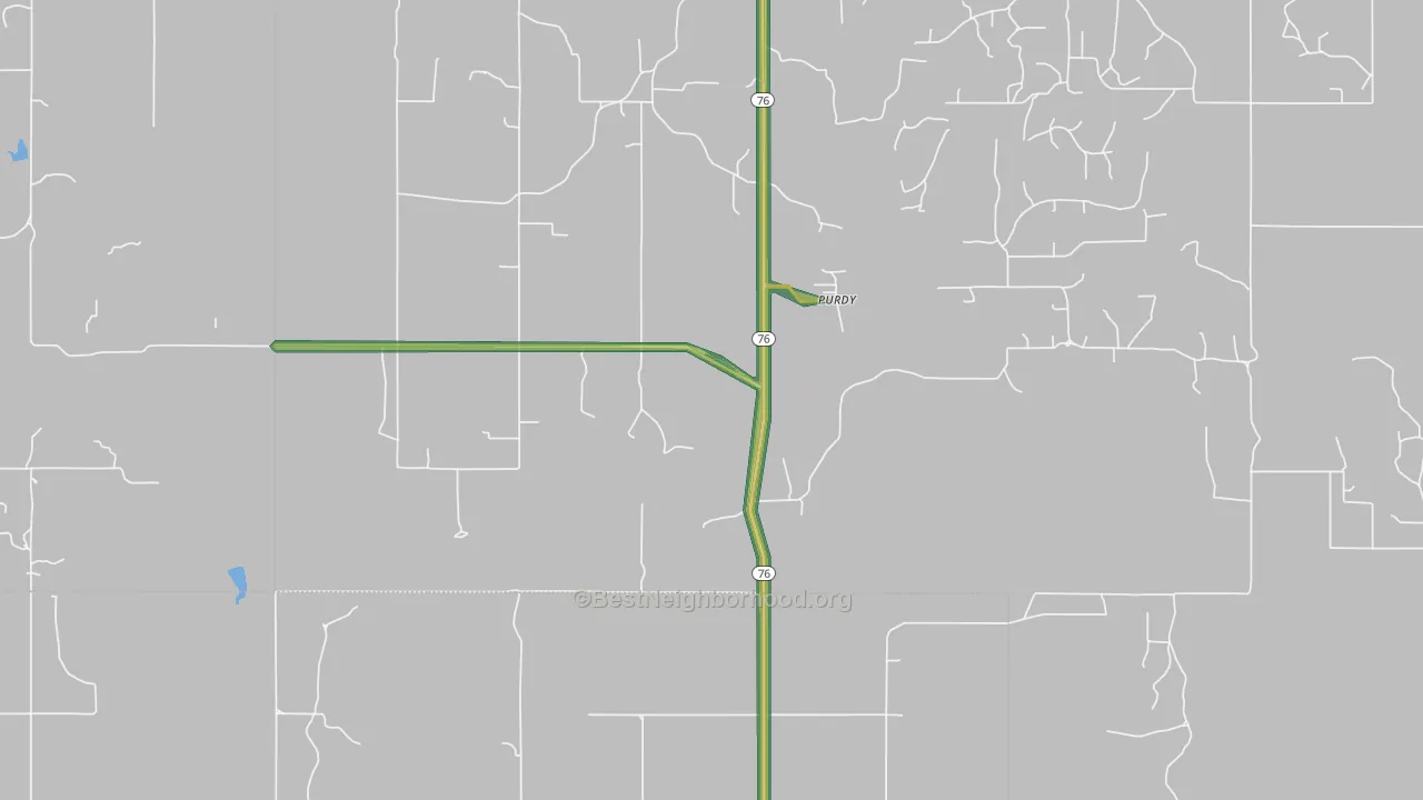 Purdy, OK Map of Noise Levels in Purdy