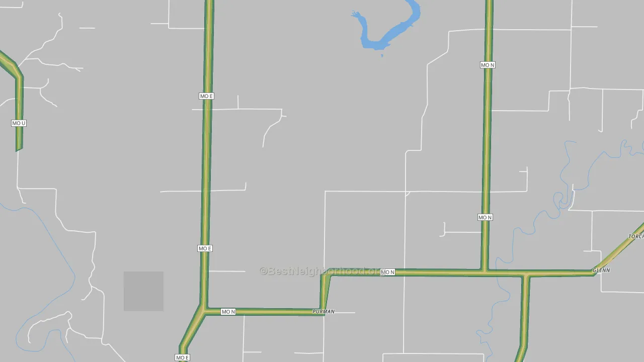 Purman, MO Map of Noise Levels in Purman