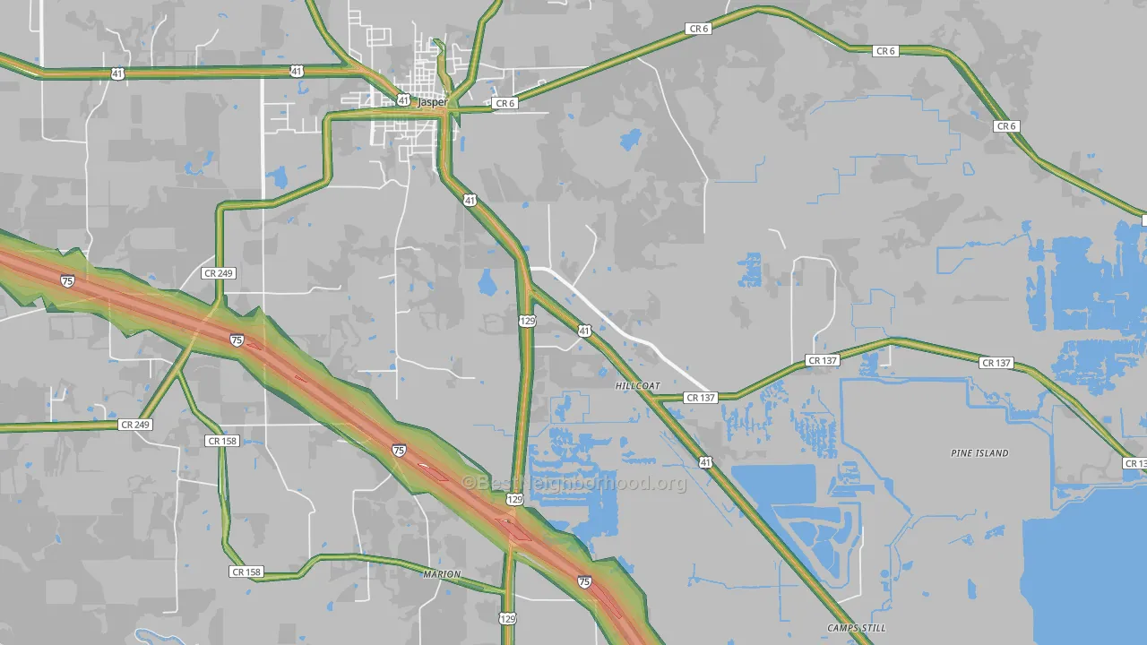 Purvis Still, FL Map of Noise Levels in Purvis Still