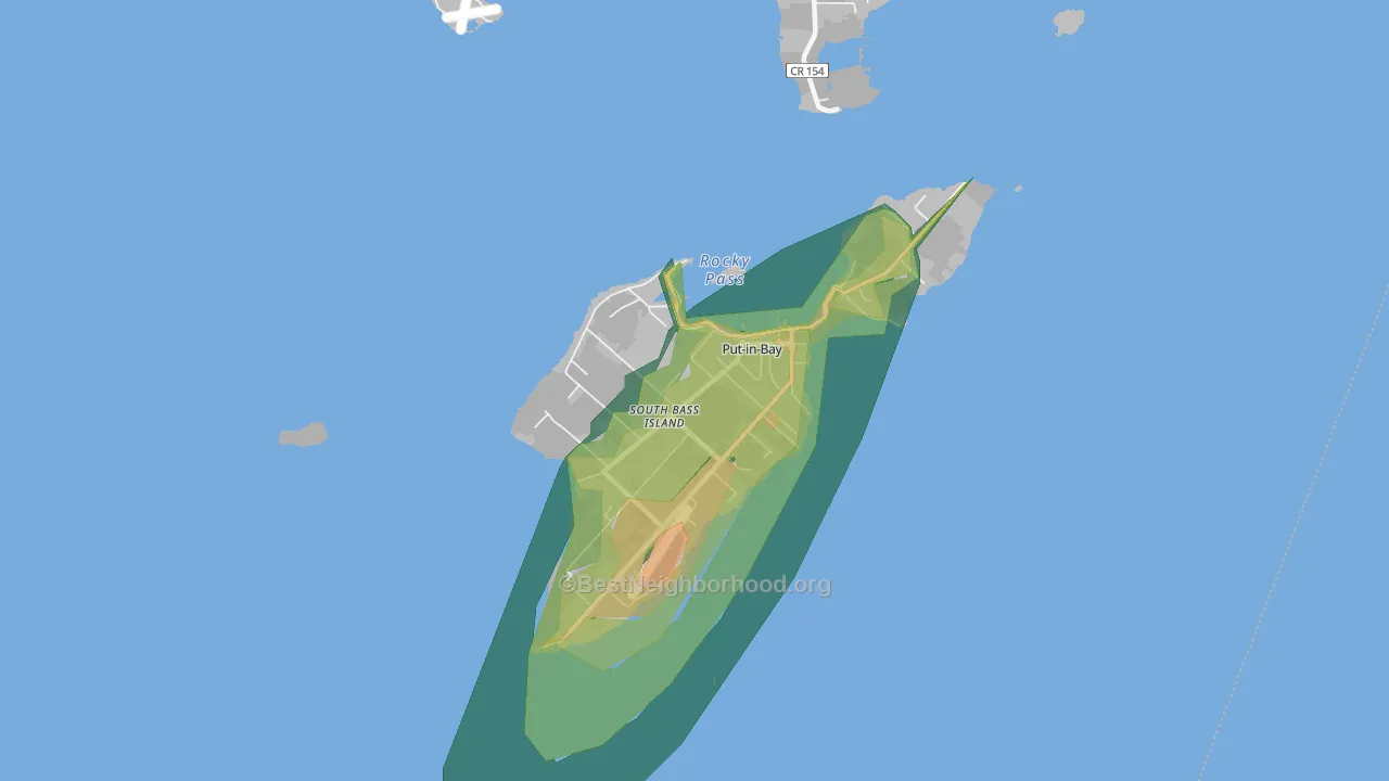 Put-in-Bay, OH Map of Noise Levels in Put-in-Bay