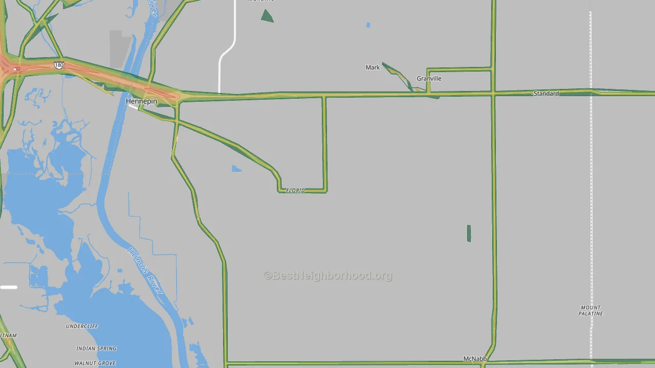 Putnam County, IL Map of Noise Levels in Putnam County