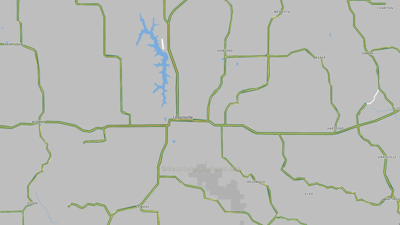 Putnam County, MO Map of Noise Levels in Putnam County