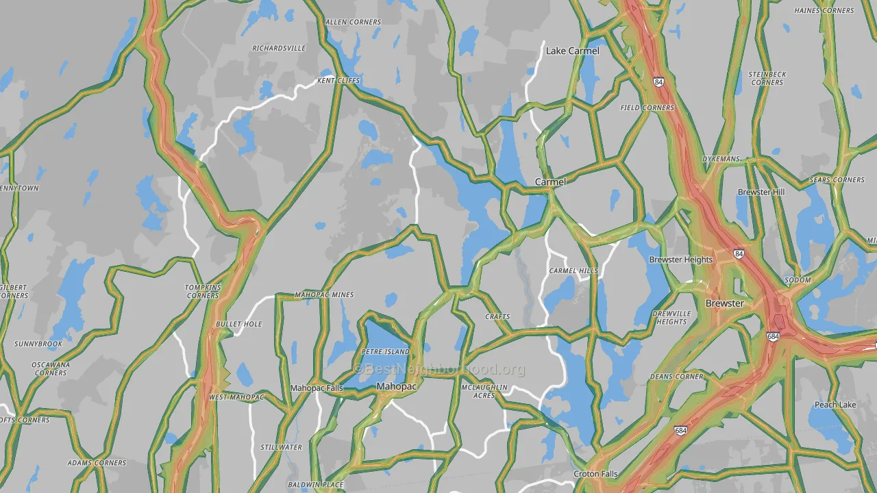 Putnam County, NY Map of Noise Levels in Putnam County