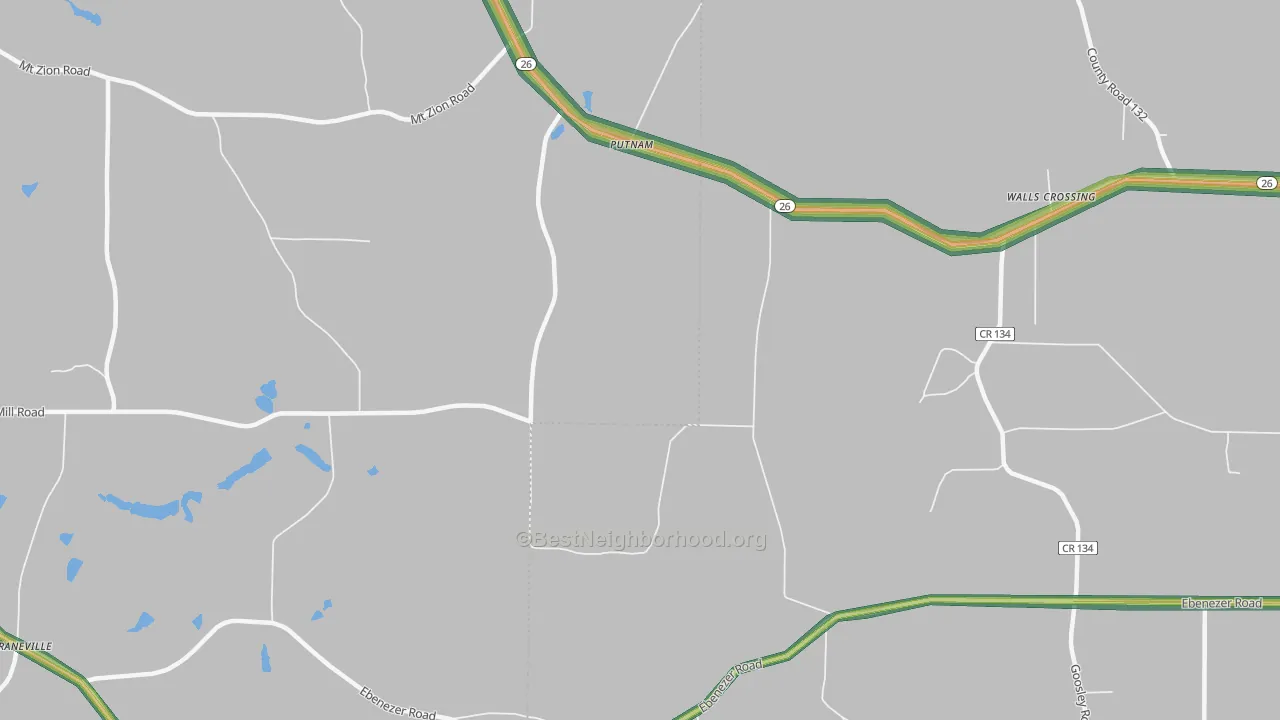 Putnam, GA Map of Noise Levels in Putnam