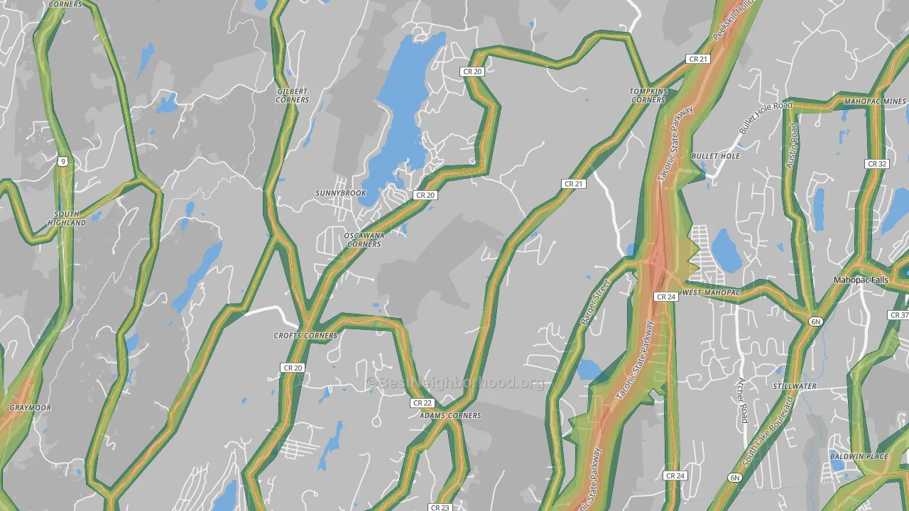 Putnam Valley, NY Map of Noise Levels in Putnam Valley
