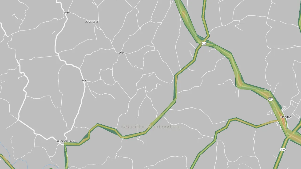 Pyrra, PA Map of Noise Levels in Pyrra