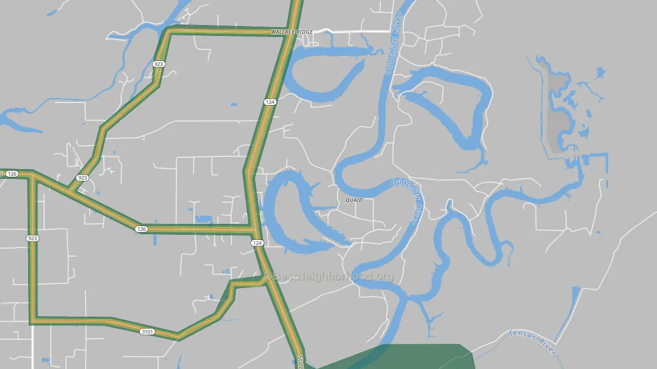Quaid, LA Map of Noise Levels in Quaid