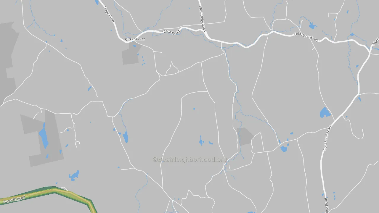 Quaker City, NH Map of Noise Levels in Quaker City
