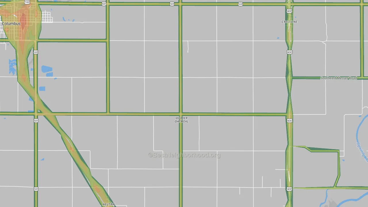 Quaker, KS Map of Noise Levels in Quaker