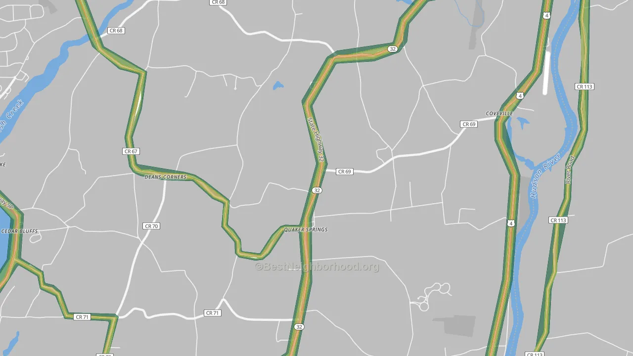Quaker Springs, NY Map of Noise Levels in Quaker Springs
