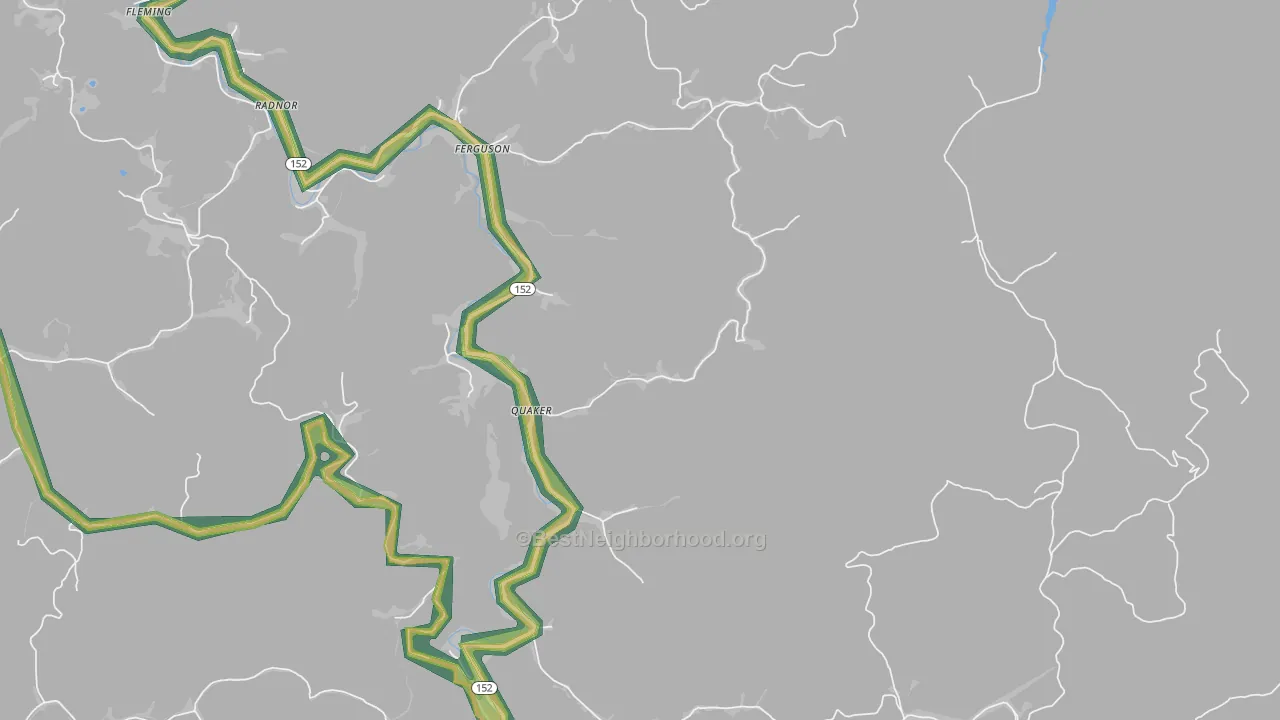 Quaker, WV Map of Noise Levels in Quaker