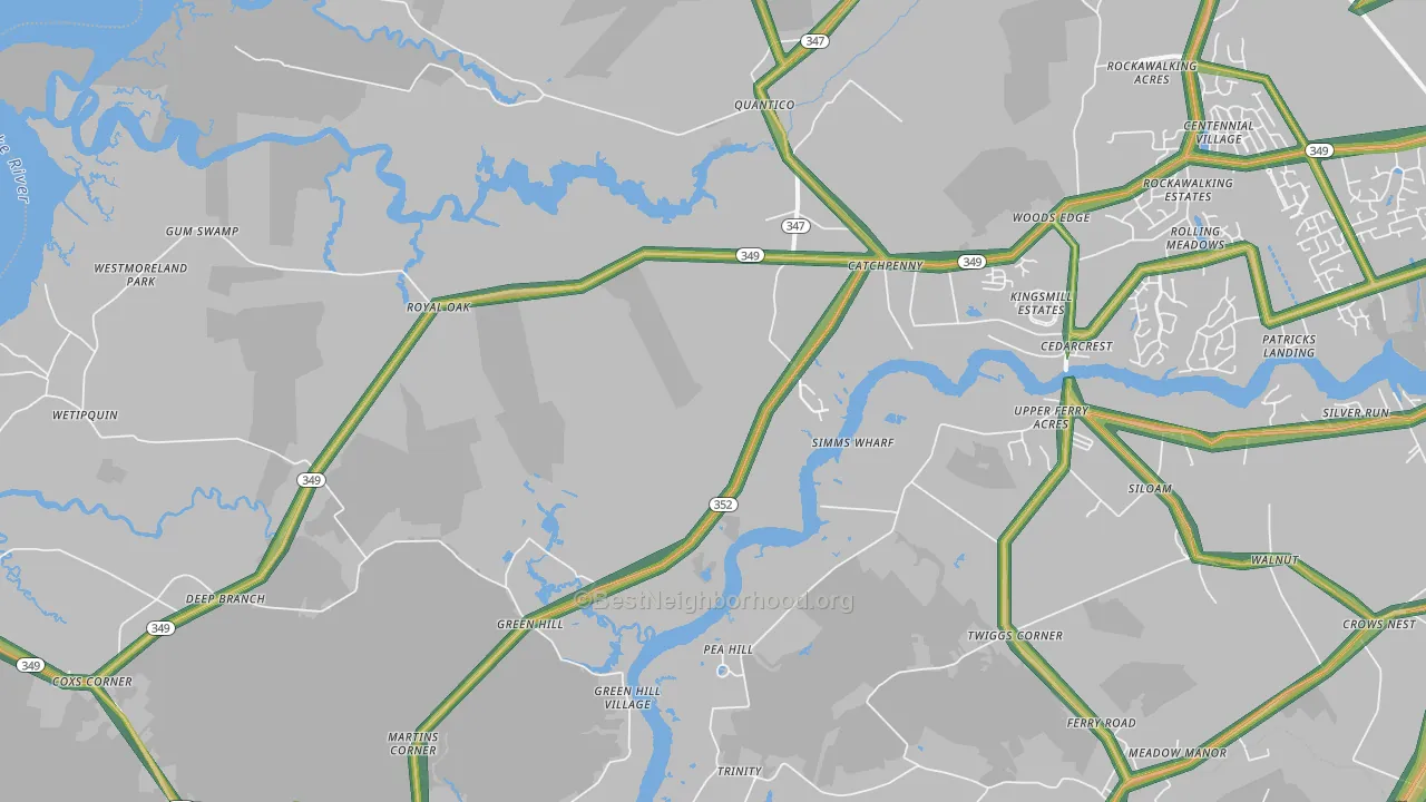 Quantico, MD Map of Noise Levels in Quantico