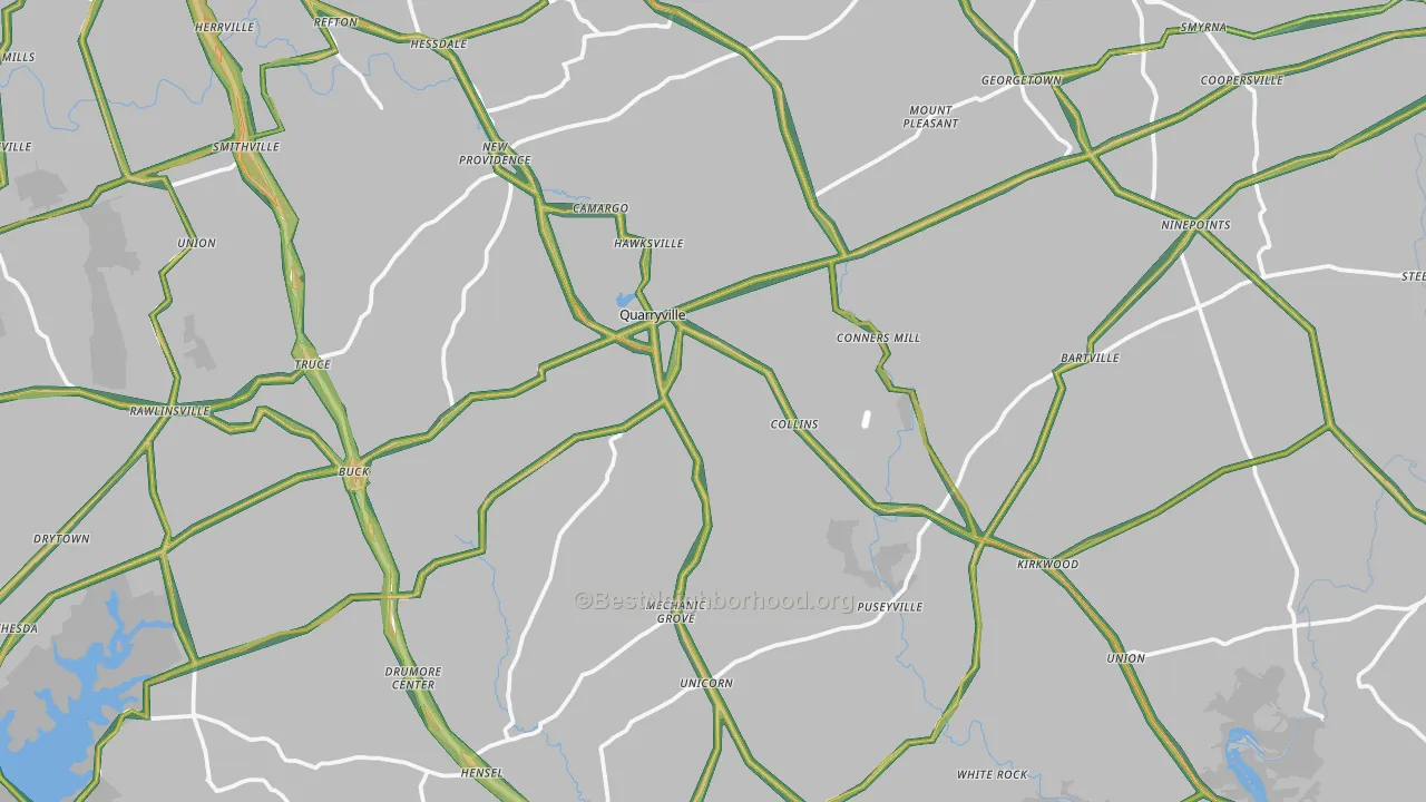 Quarryville, PA Map of Noise Levels in Quarryville