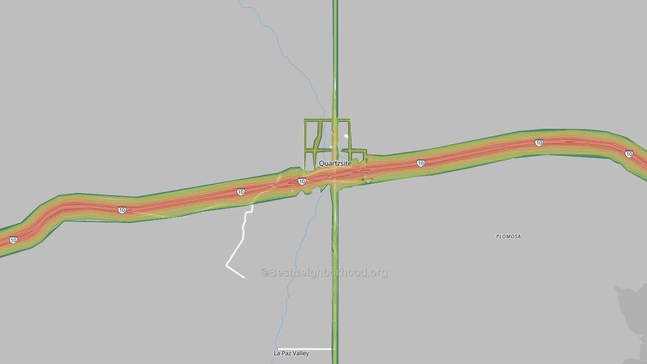 Quartzsite, AZ Map of Noise Levels in Quartzsite