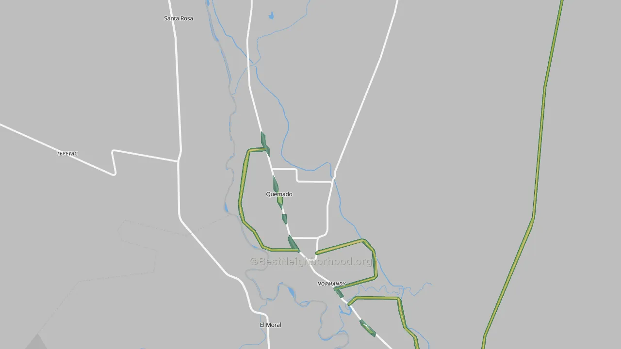 Quemado, TX Map of Noise Levels in Quemado