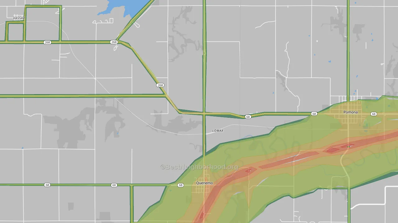 Quenemo, KS Map of Noise Levels in Quenemo
