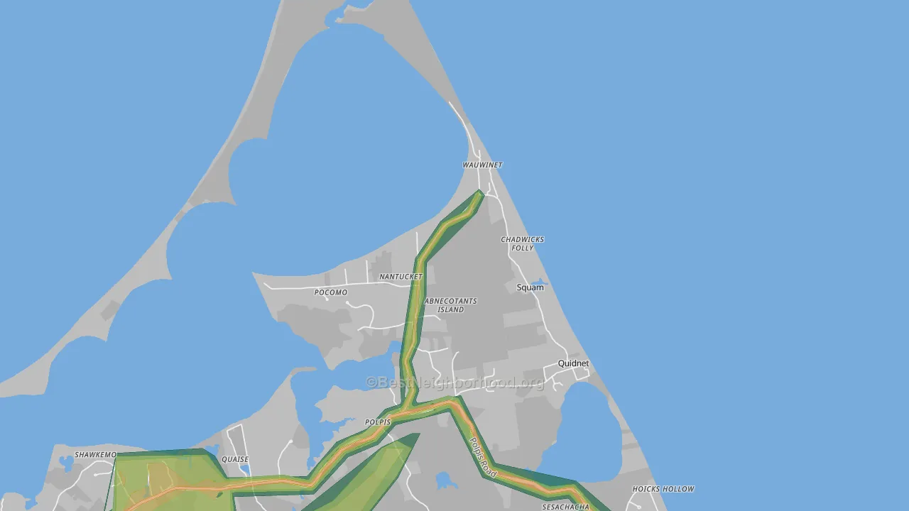 Quidnet, MA Map of Noise Levels in Quidnet