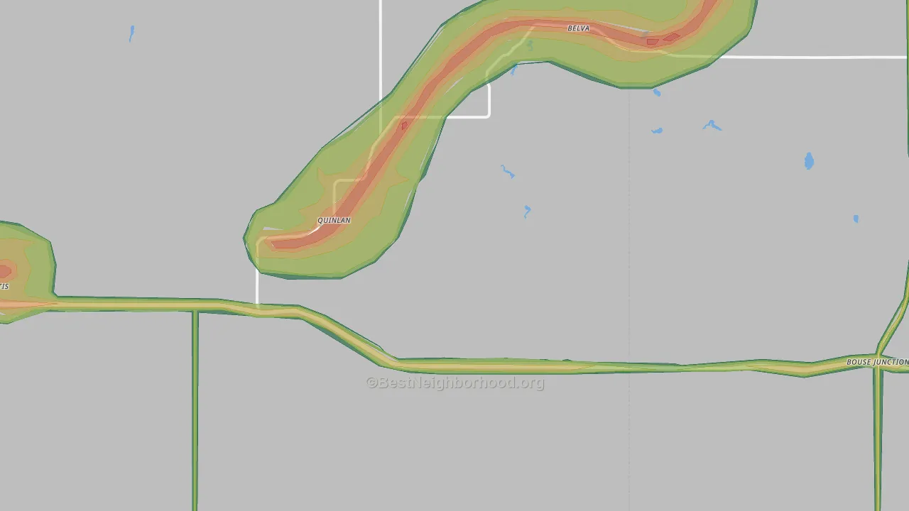 Quinlan, OK Map of Noise Levels in Quinlan