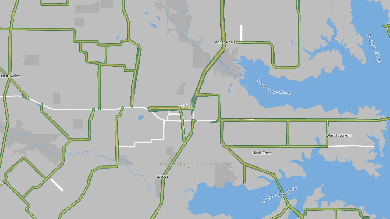 Quinlan, TX Map of Noise Levels in Quinlan