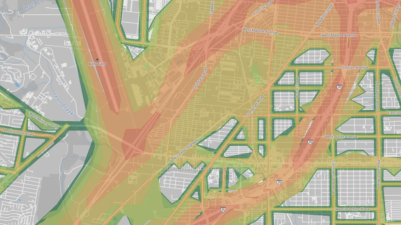 Quintana Community, San Antonio, TX Map of Noise Levels in Quintana Community