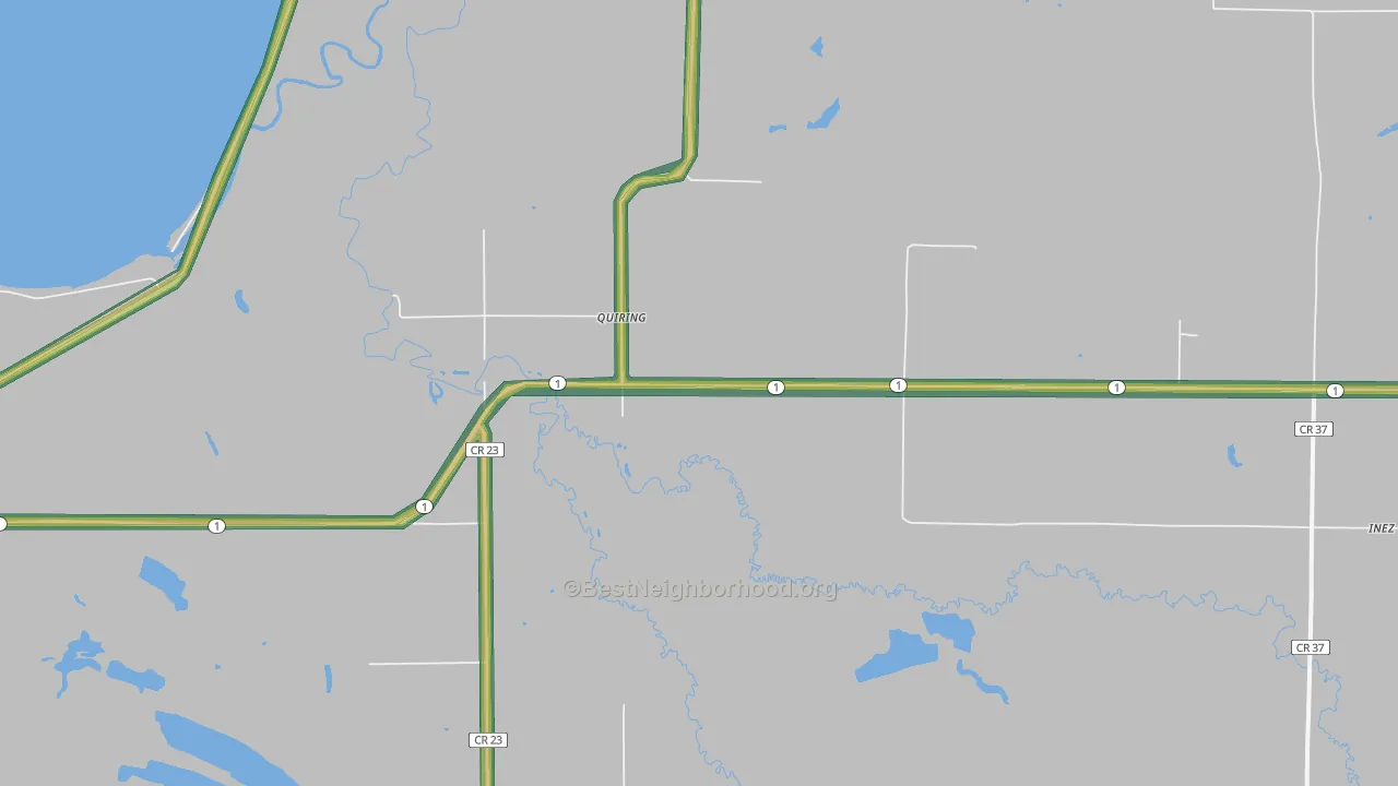 Quiring, MN Map of Noise Levels in Quiring