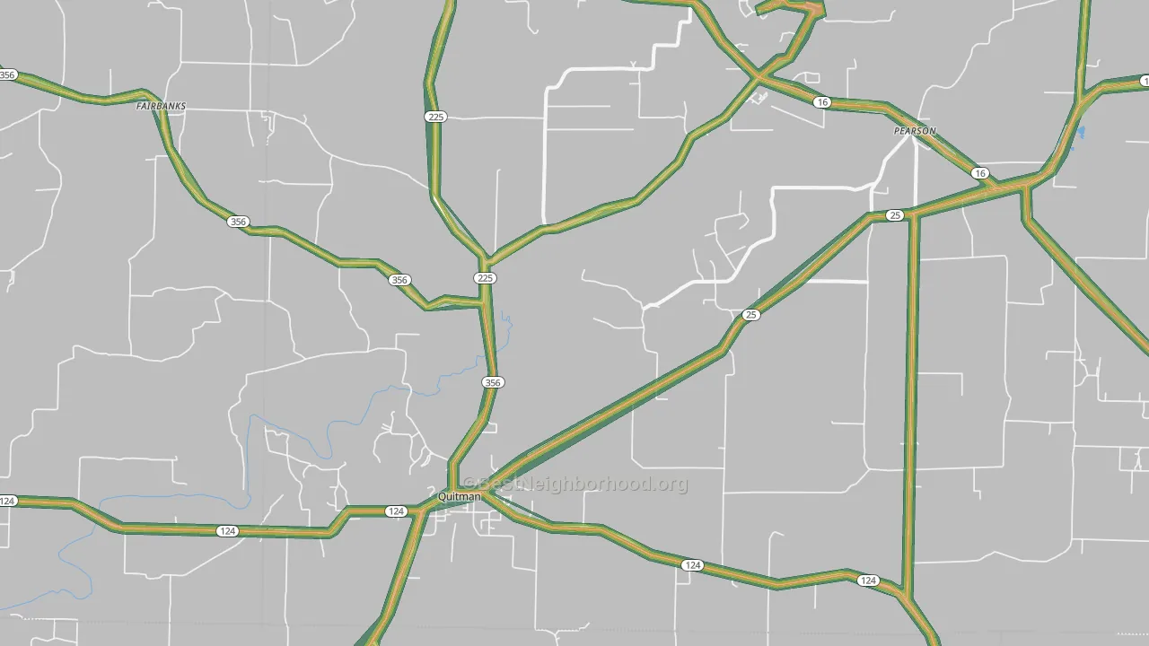 Quitman, AR Map of Noise Levels in Quitman