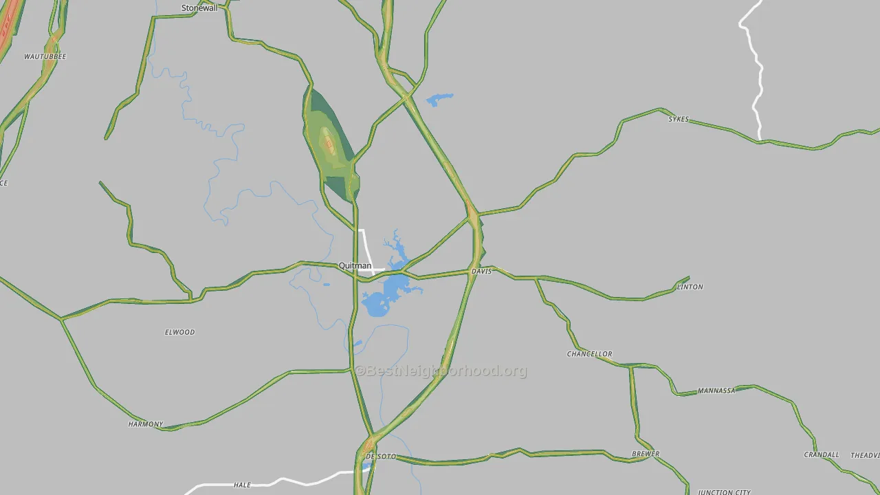 Quitman, MS Map of Noise Levels in Quitman