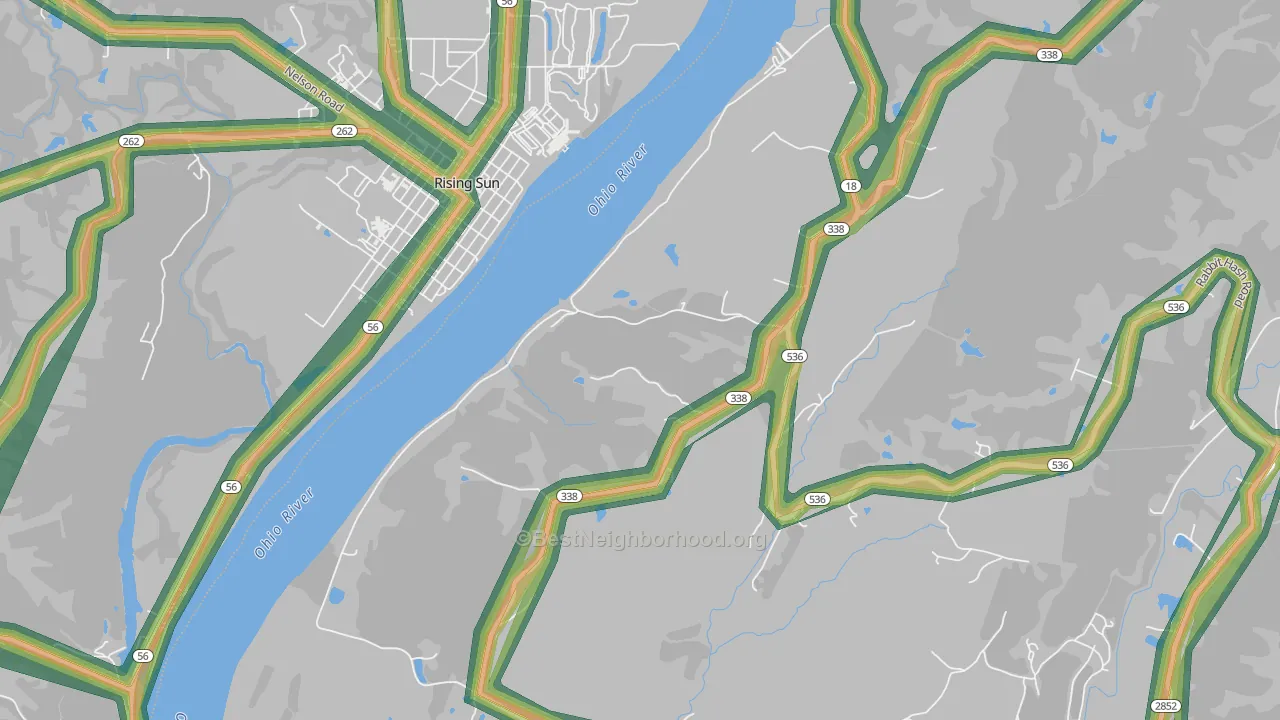 Rabbit Hash, KY Map of Noise Levels in Rabbit Hash