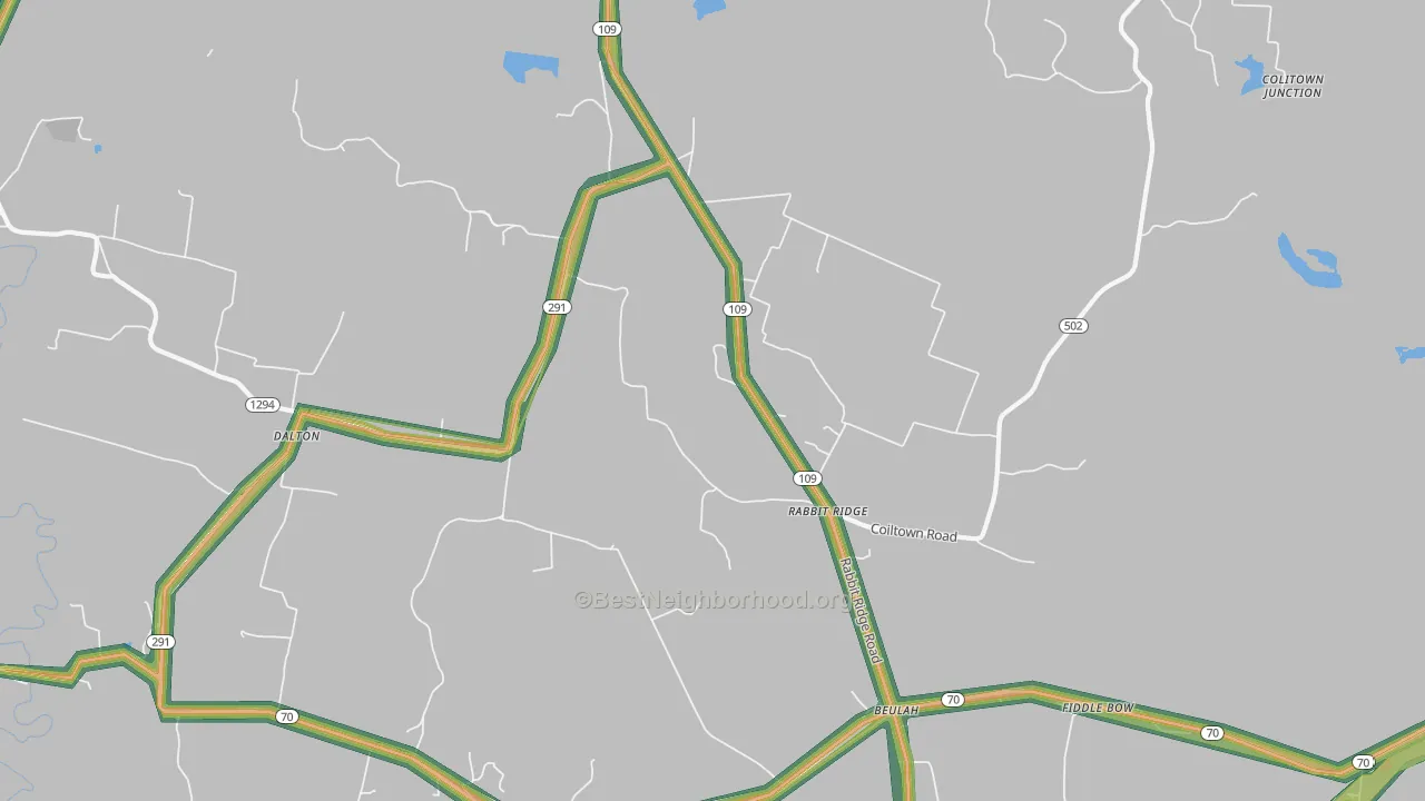 Rabbit Ridge, KY Map of Noise Levels in Rabbit Ridge