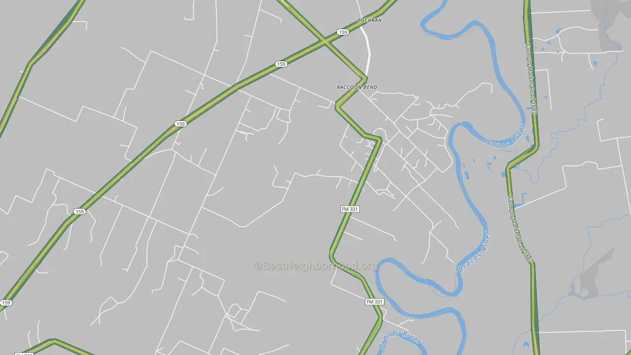 Raccoon Bend, TX Map of Noise Levels in Raccoon Bend