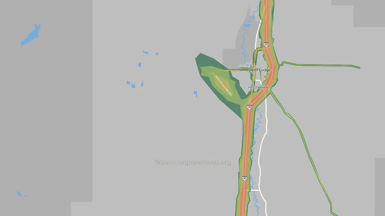 Racetrack, MT Map of Noise Levels in Racetrack