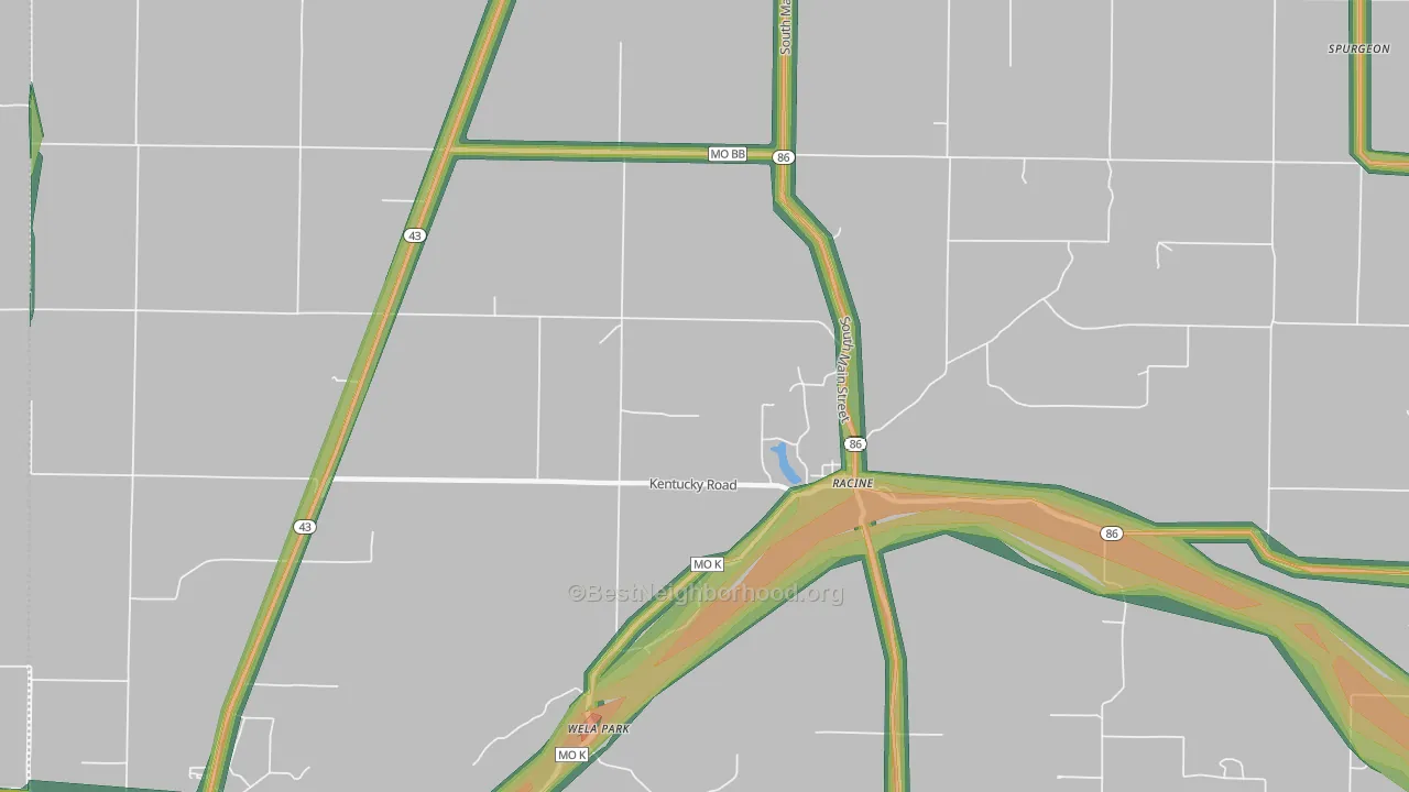 Racine, MO Map of Noise Levels in Racine