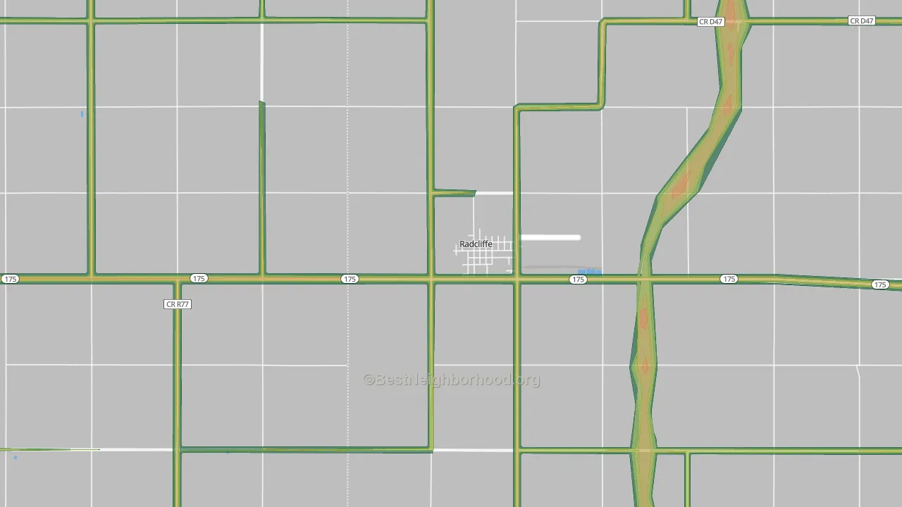Radcliffe, IA Map of Noise Levels in Radcliffe