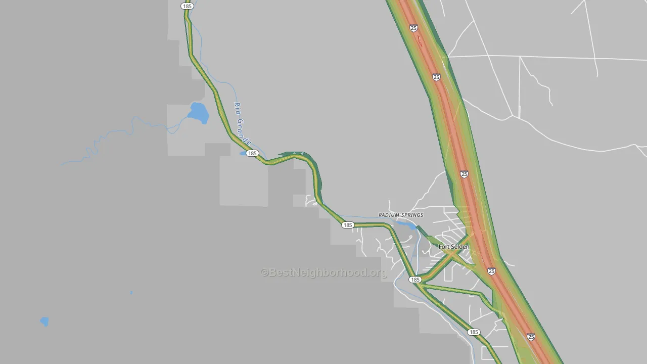 Radium Springs, NM Map of Noise Levels in Radium Springs