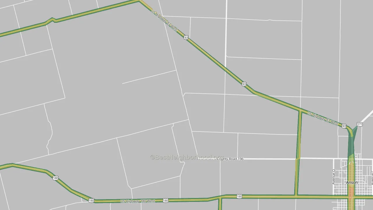 Radium, TX Map of Noise Levels in Radium