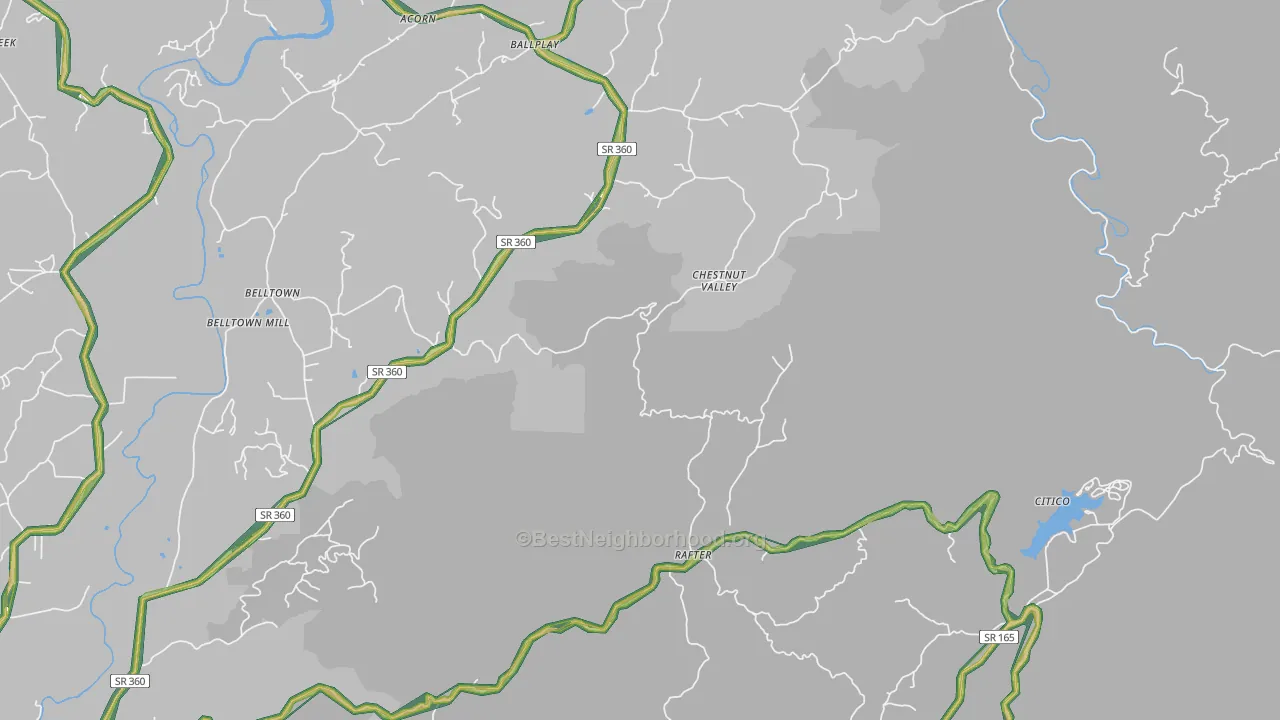Rafter, TN Map of Noise Levels in Rafter