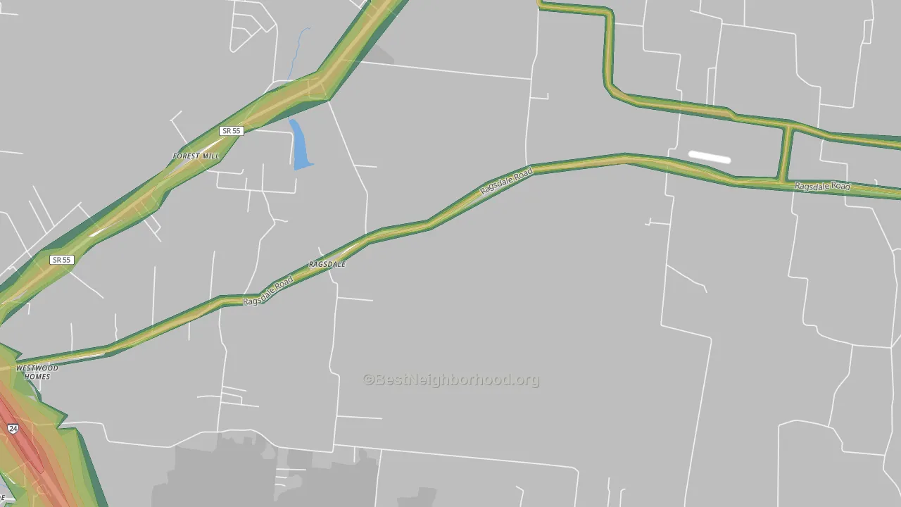 Ragsdale, TN Map of Noise Levels in Ragsdale