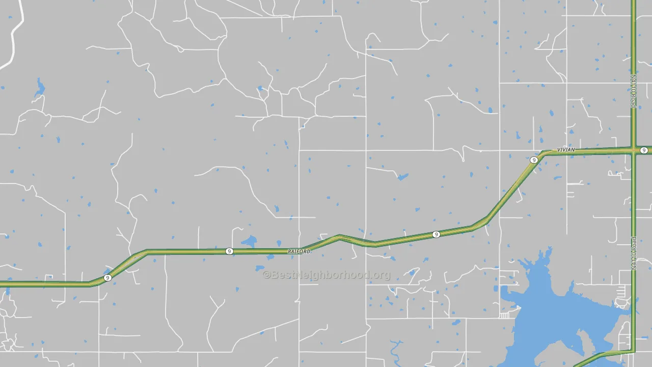 Raiford, OK Map of Noise Levels in Raiford