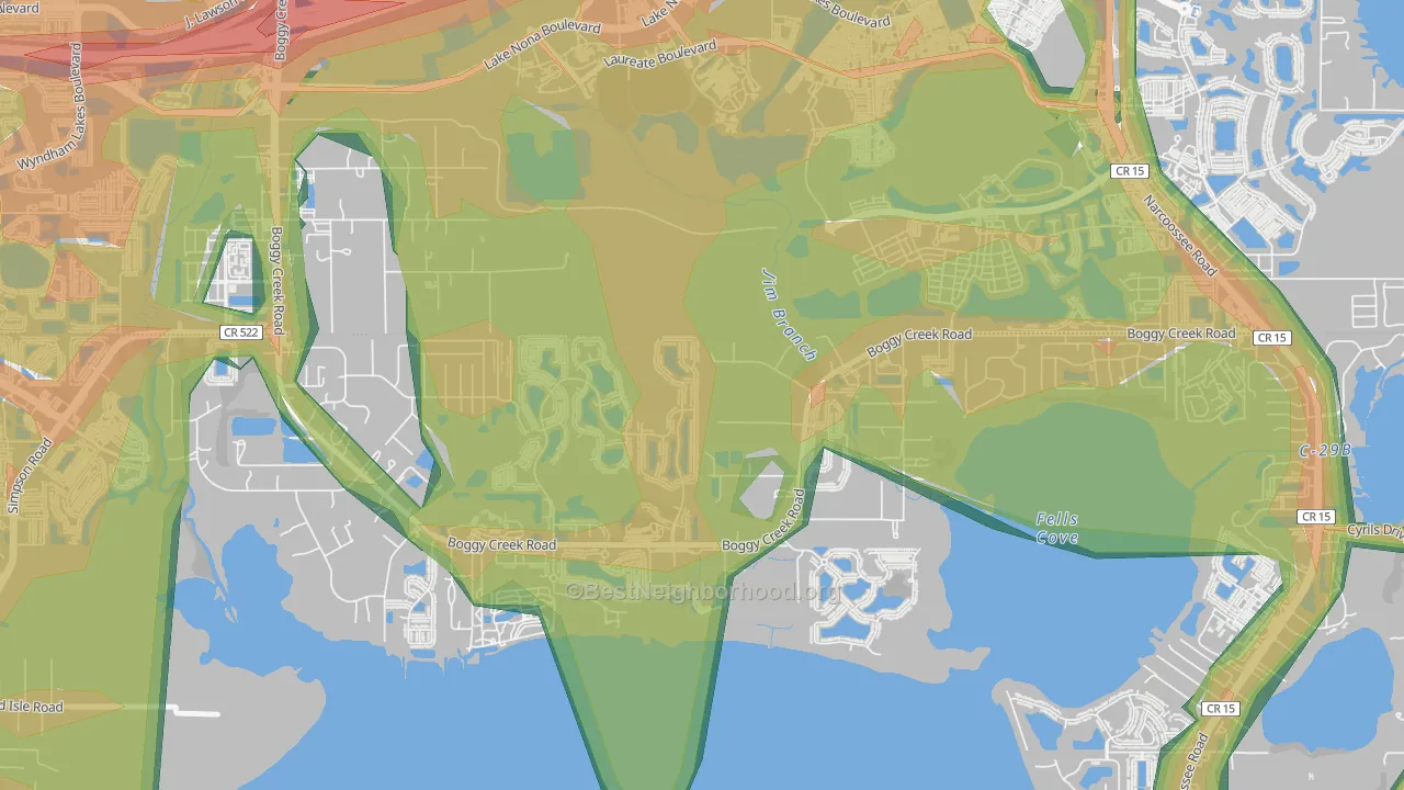 Raintree, Kissimmee, FL Map of Noise Levels in Raintree