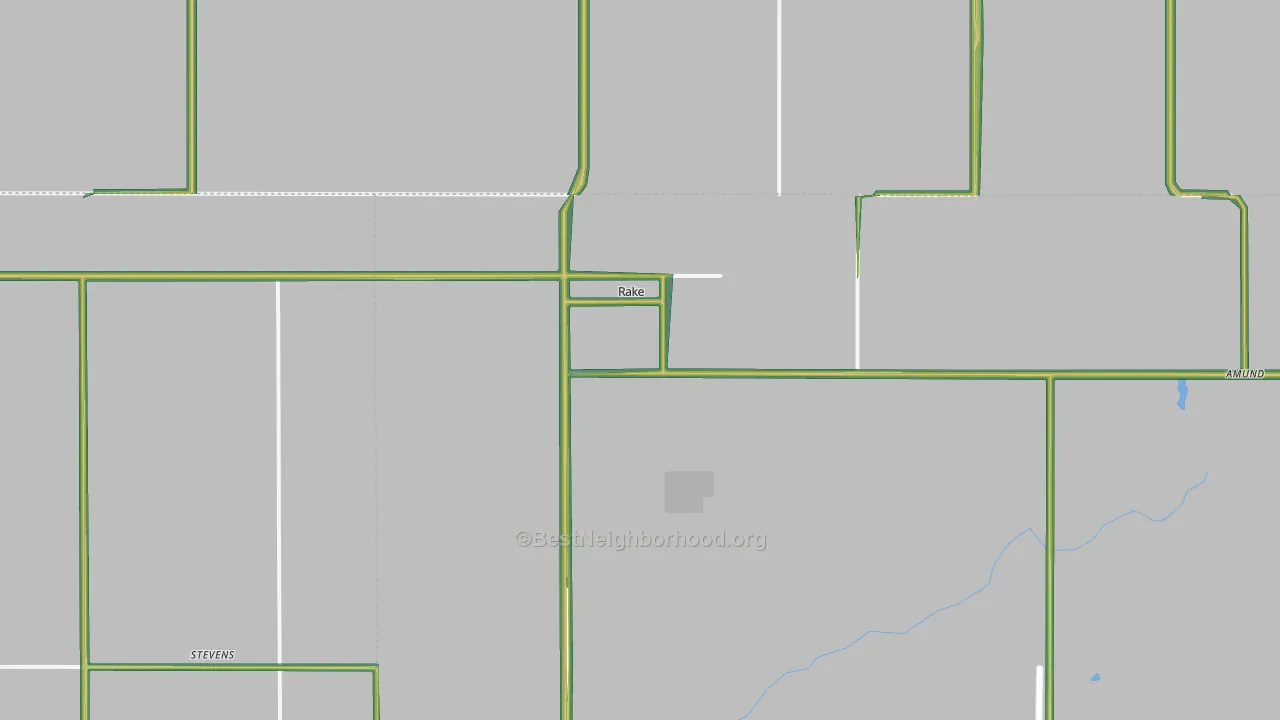 Rake, IA Map of Noise Levels in Rake